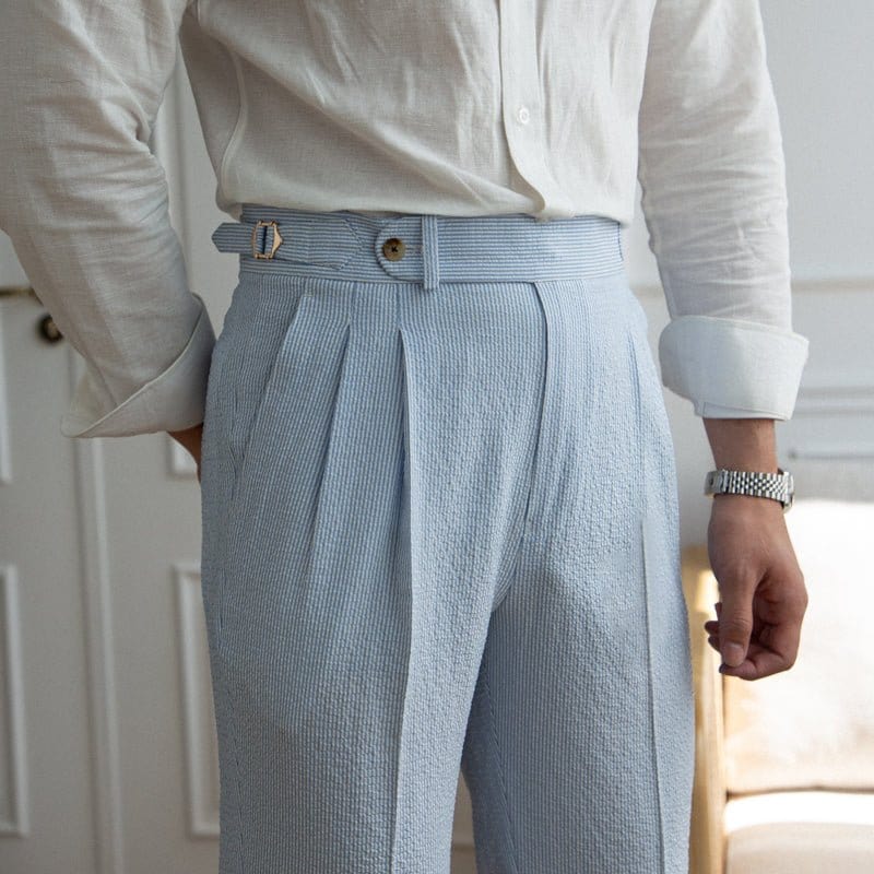 Herren Seersucker Capri Hose